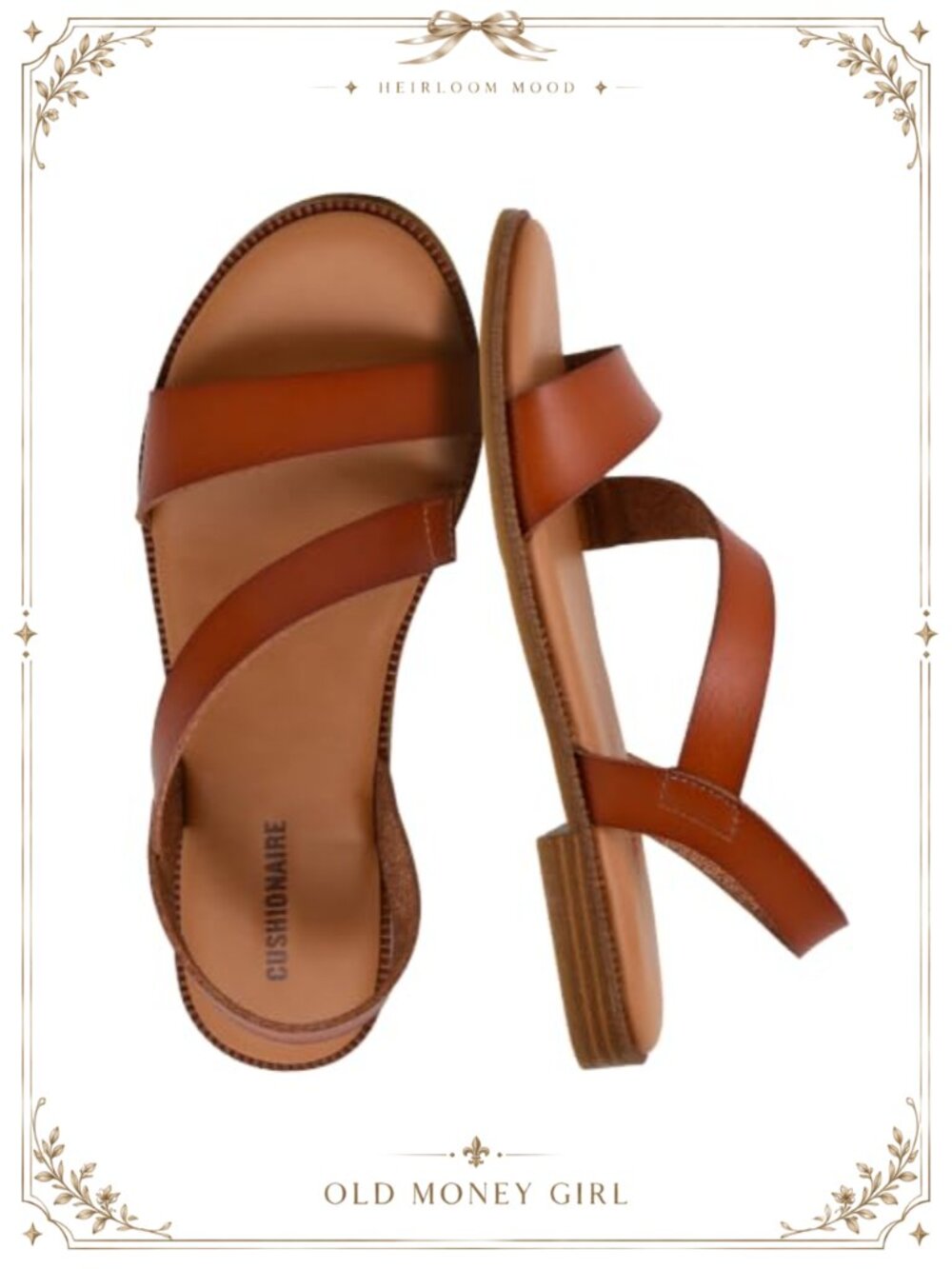 CUSHIONAIRE Lido Asym Slingback Sandal Vegan Leather Memory Foam Slip On